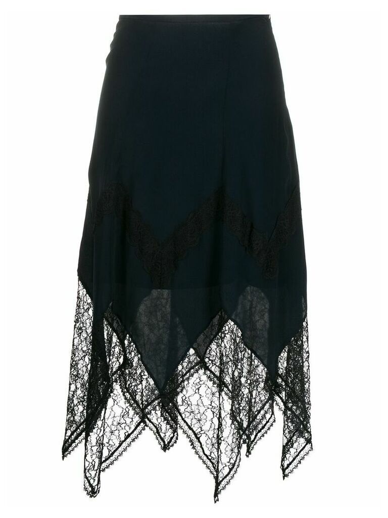See by Chloé crepe and lace skirt - Blue