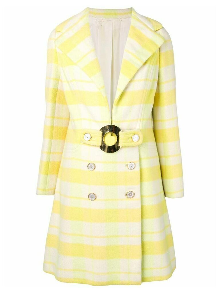 A.N.G.E.L.O. Vintage Cult 1960's plaid double breasted coat - Yellow