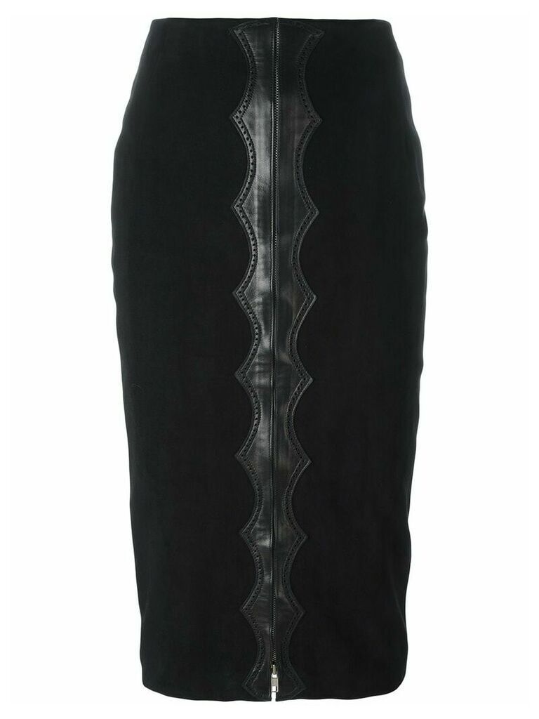 Alaïa Pre-Owned appliqué detail midi skirt - Black