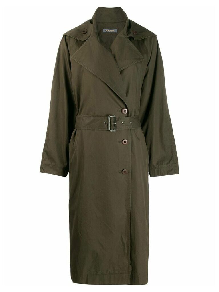 Issey Miyake Pre-Owned oversized trench coat - Green