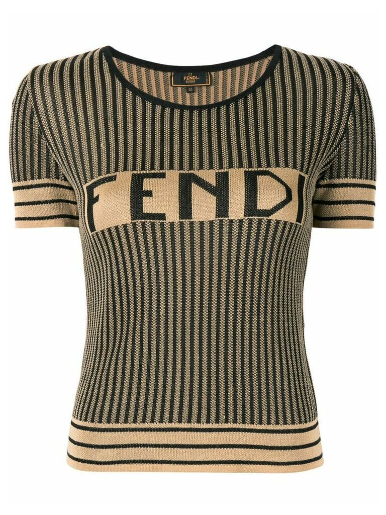 Fendi Pre-Owned Pequin pattern knitted top - Brown