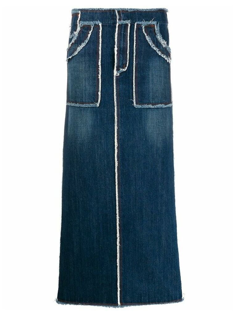 Jean Paul Gaultier Pre-Owned raw seam denim skirt - Blue