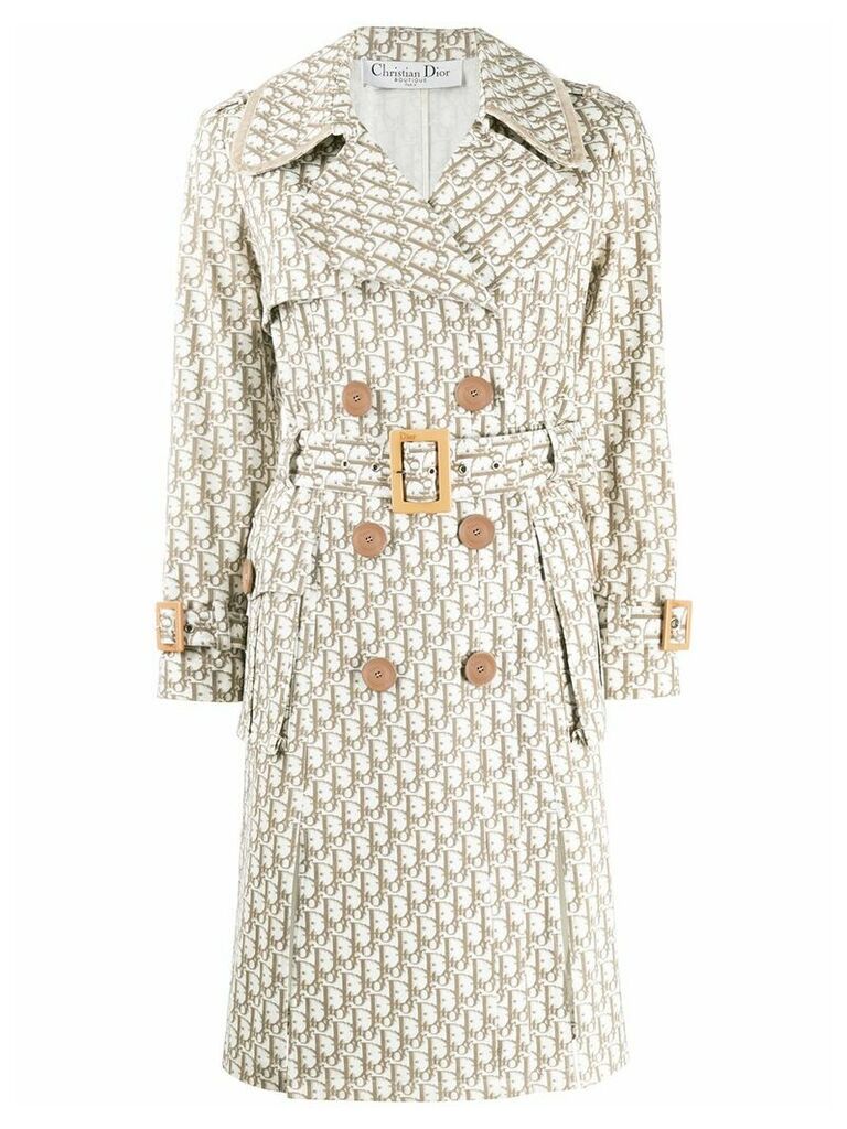 Christian Dior Pre-Owned 2005 Trotter pattern trench coat - NEUTRALS