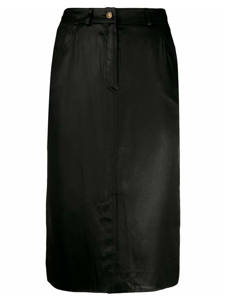 Christian Dior silk 1990s pre-owned five-pocket pencil skirt - Black