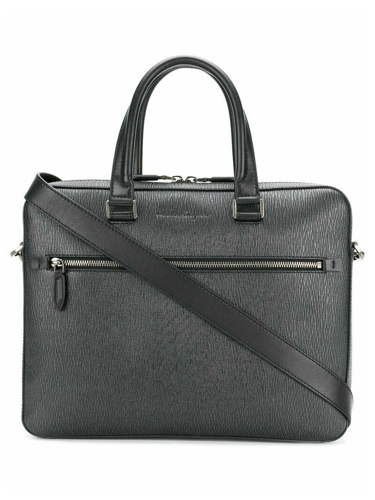 Salvatore Ferragamo textured laptop bag - Grey