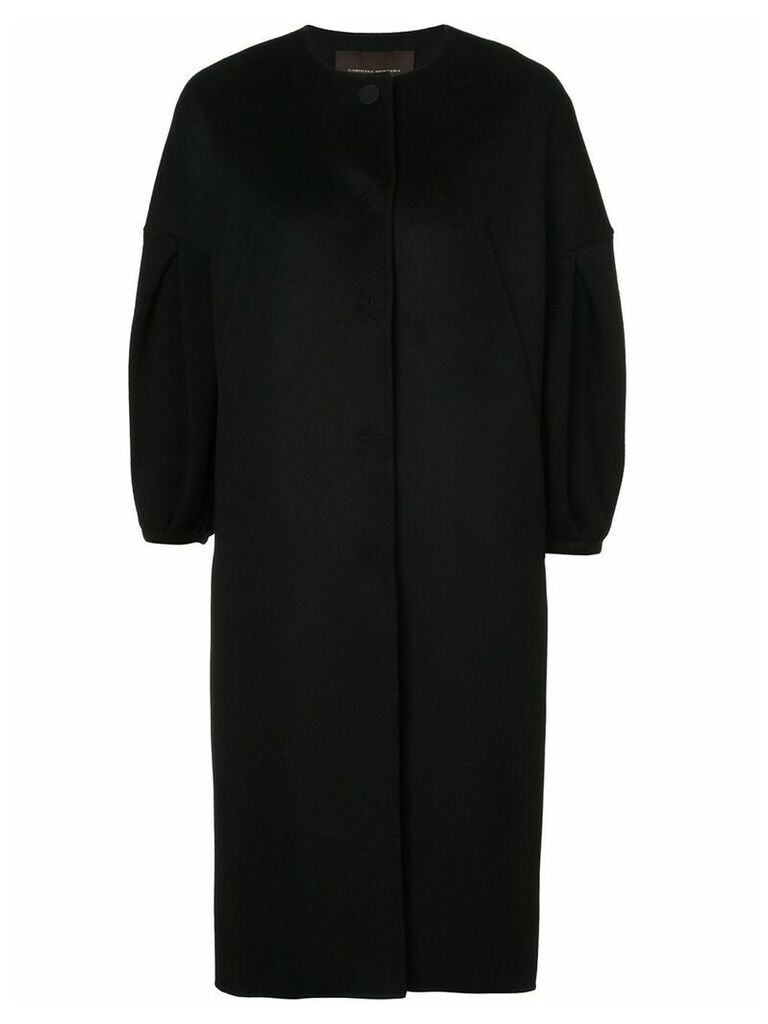 Carolina Herrera cropped sleeve cocoon coat - Black
