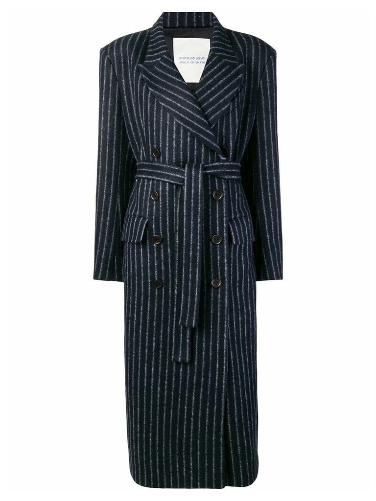Walk Of Shame double-breasted striped coat - Blue