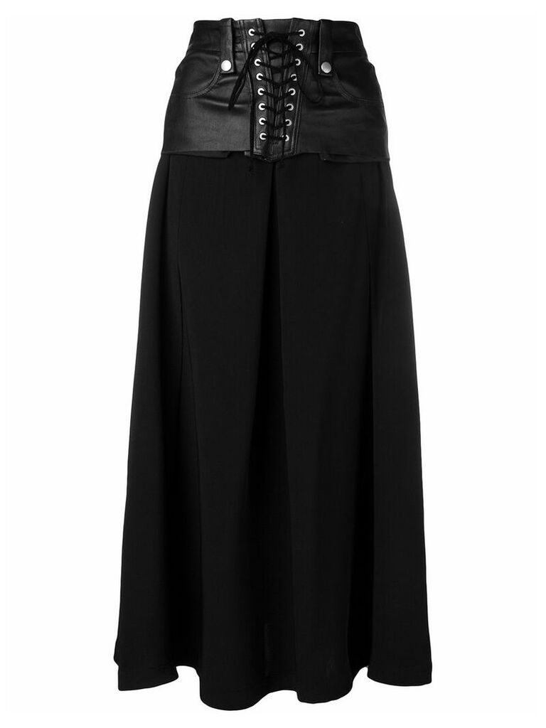 UNRAVEL PROJECT lace up skirt - Black