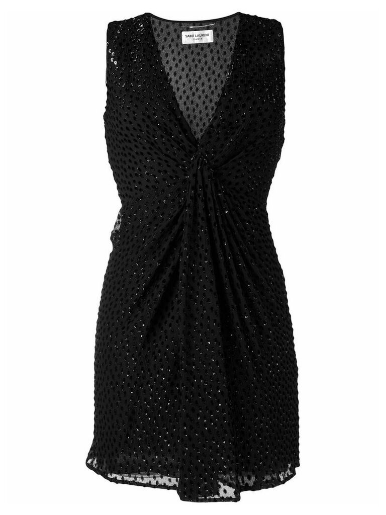 Saint Laurent point d'esprit mini dress - Black