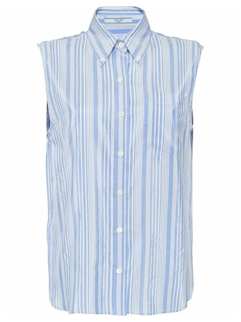 Prada sleeveless striped blouse - Blue