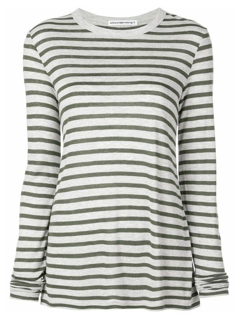 T By Alexander Wang horizontal striped T-shirt - Grey