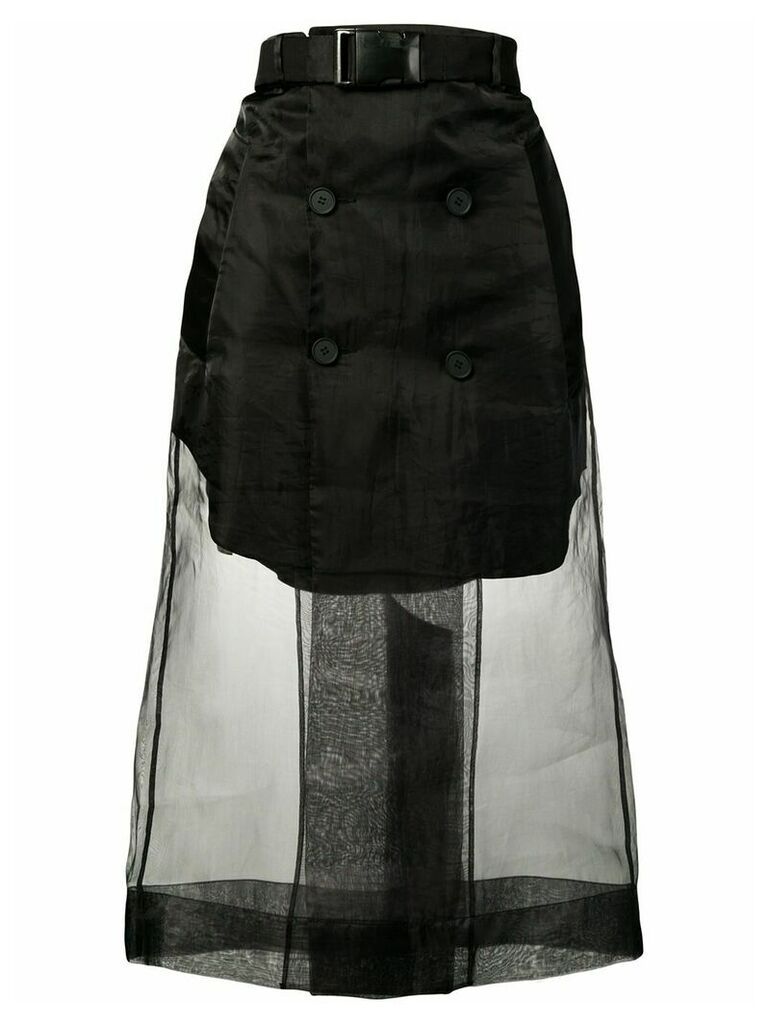 Maison Margiela mesh layered skirt - Black