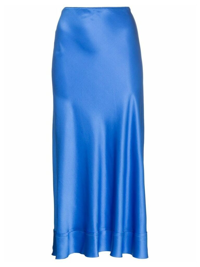 Lee Mathews Fitted silk midi skirt - Blue