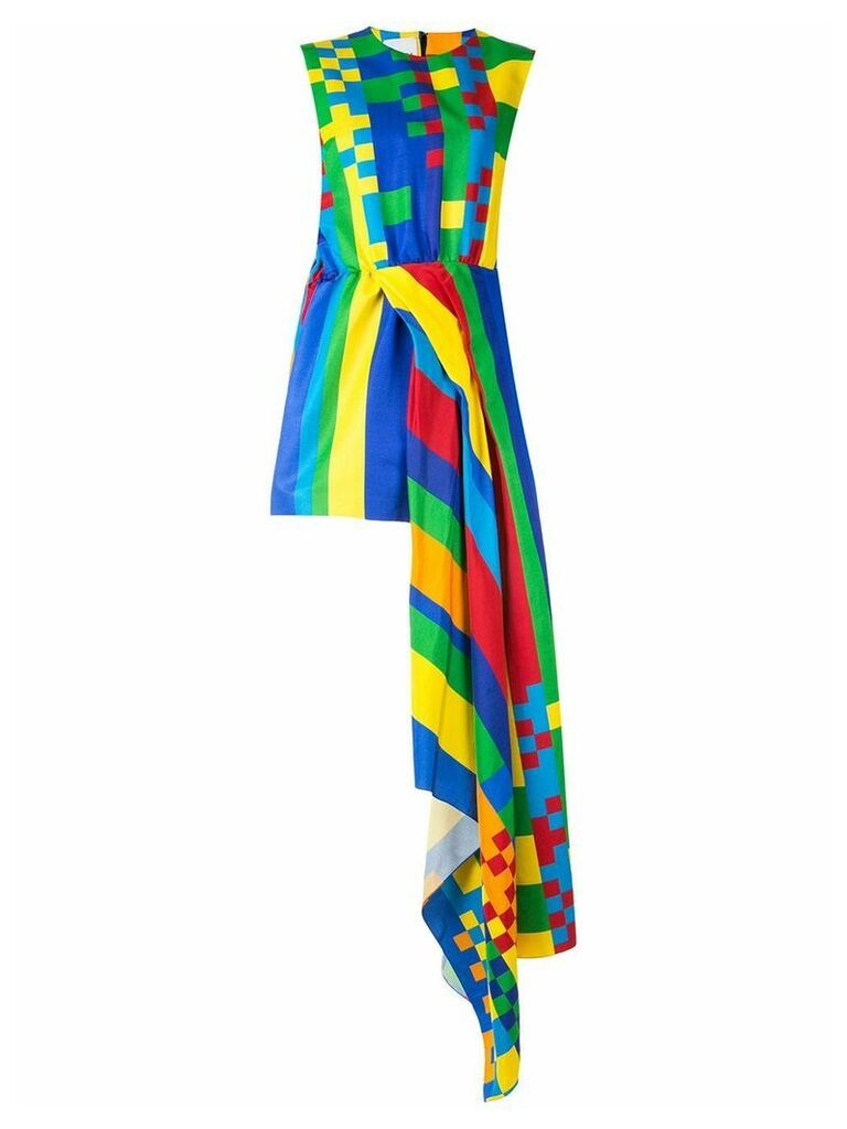 Halpern asymmetric sleeveless dress - Multicolour