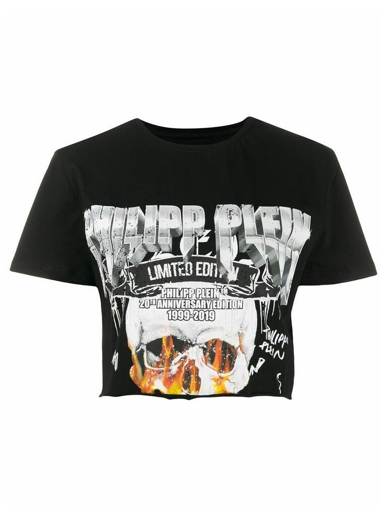 Philipp Plein cropped printed T-shirt - Black