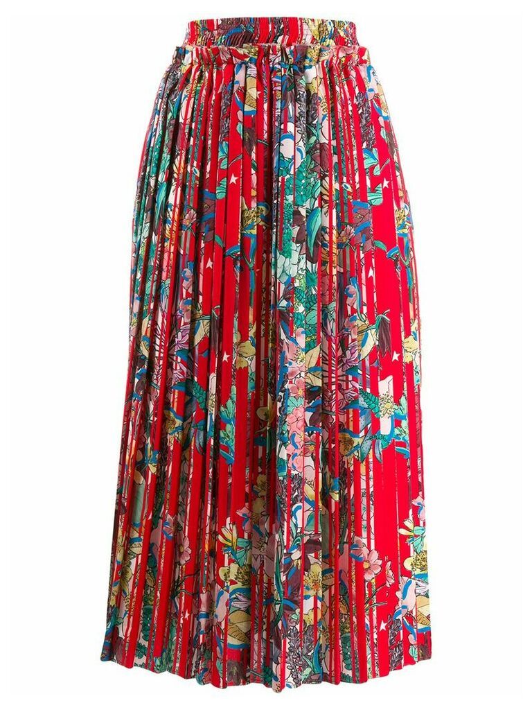 Golden Goose floral print pleated midi skirt - Red