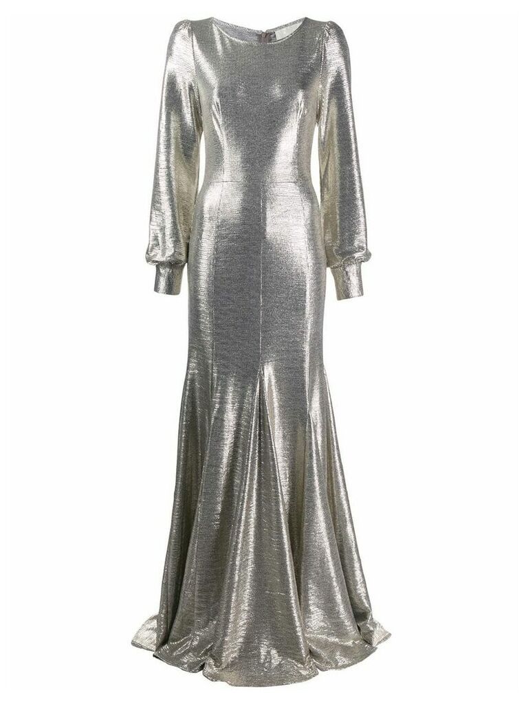 Goat Illusion metallic gown - SILVER