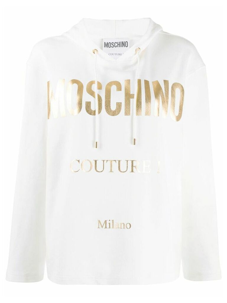 Moschino logo print hoodie - Neutrals
