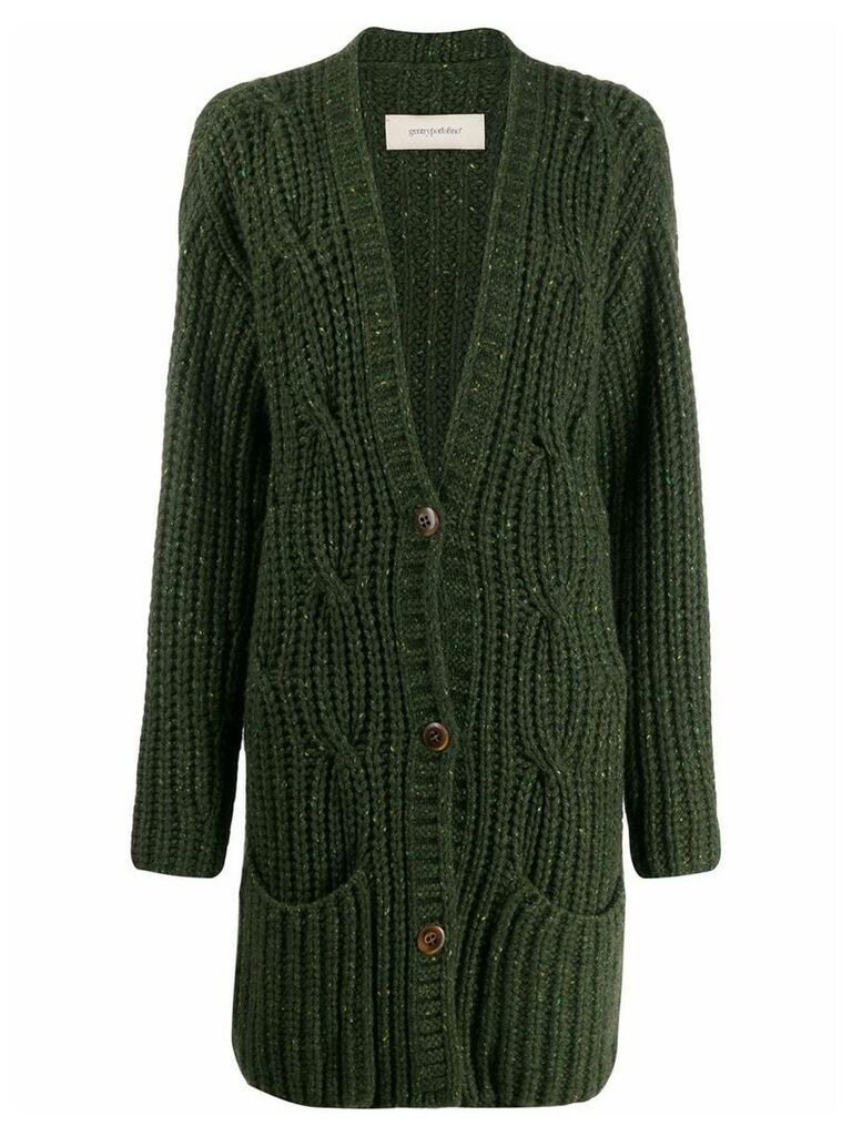Gentry Portofino chunky knit cardigan - Green