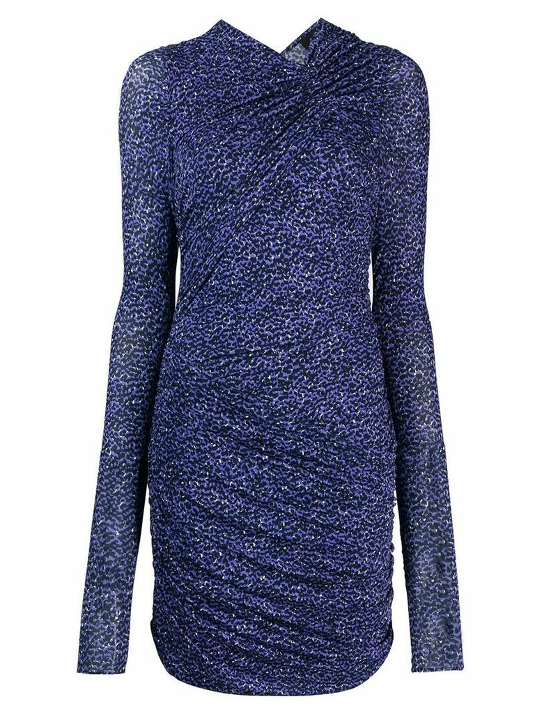 Isabel Marant ruched printed dress - Blue