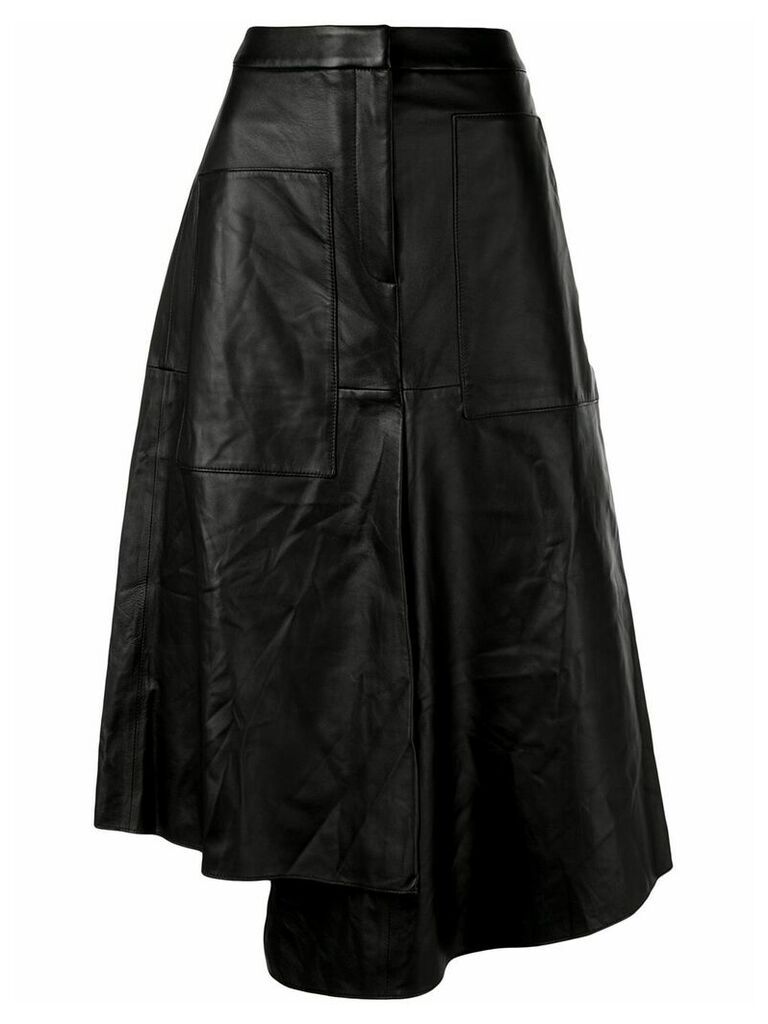Tibi asymmetric leather skirt - Black