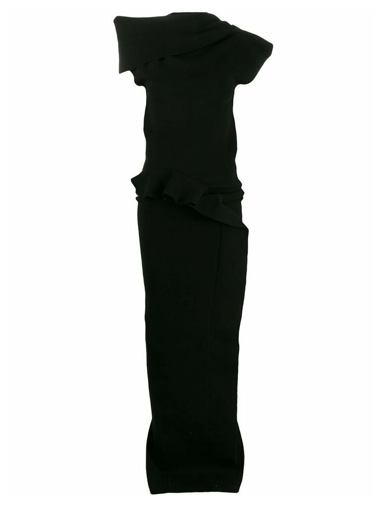 Rick Owens open back structured long dress - Black