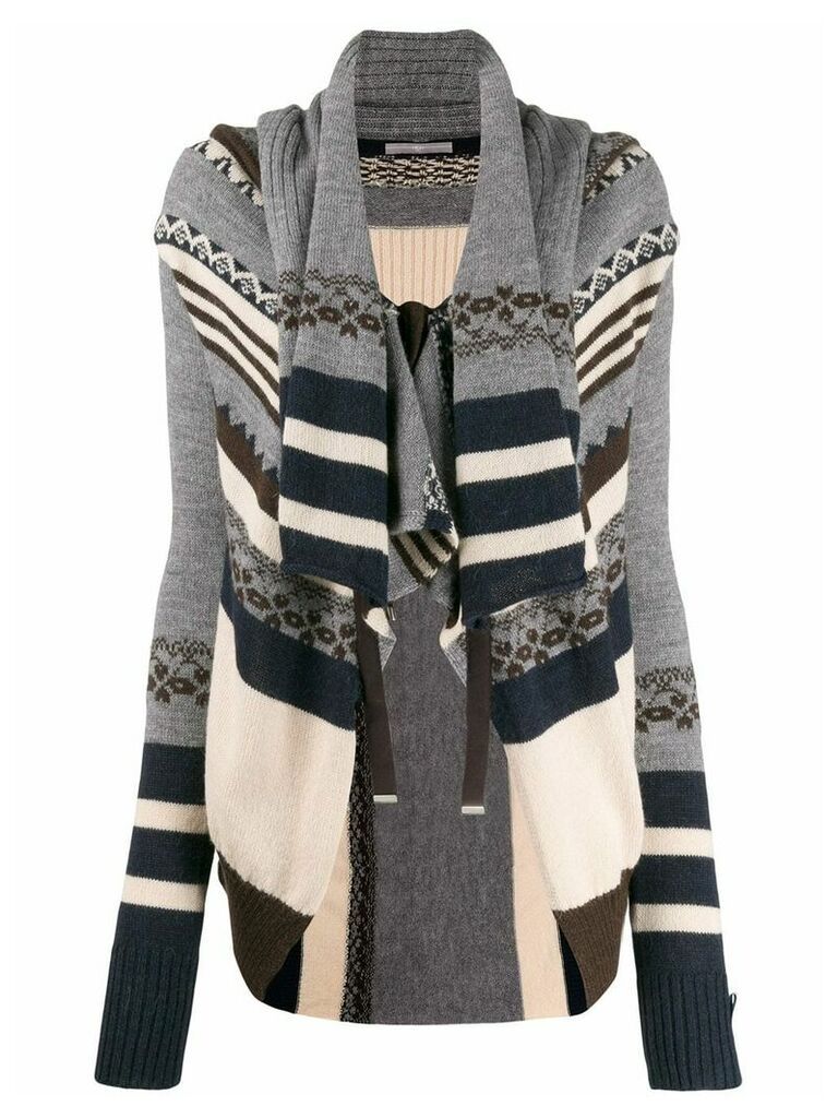 High by Claire Campbell patterned cardigan - Grey