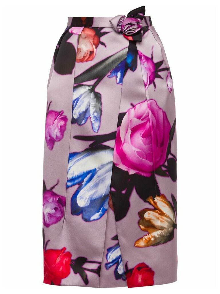Prada printed floral pencil skirt - PINK