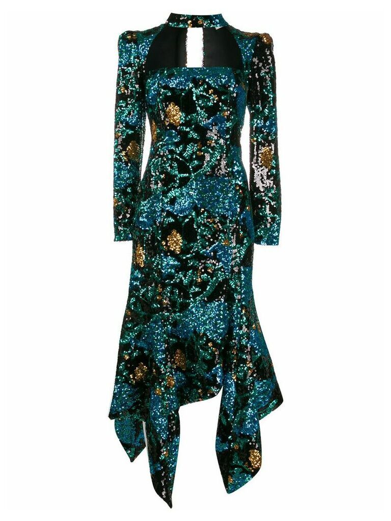 Giuseppe Di Morabito floral sequin fishtail dress - Blue