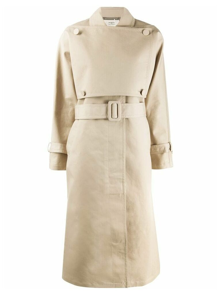 Ports 1961 belted trench coat - Neutrals