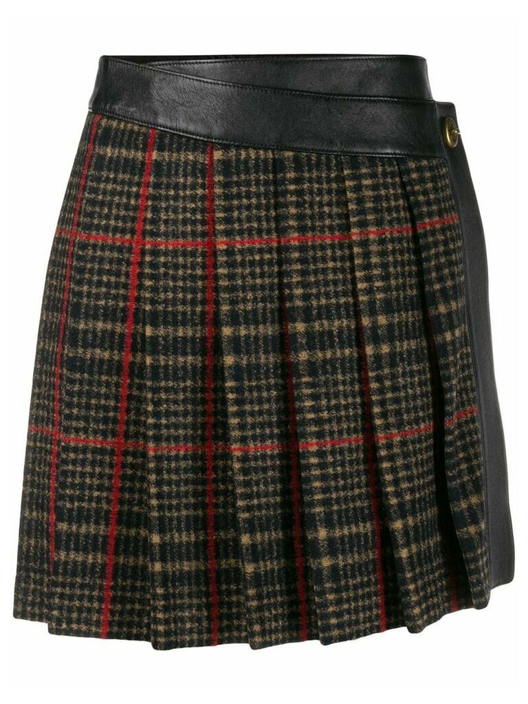 Coach wrap-style tartan skirt - Brown