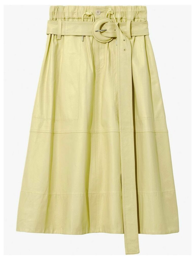 Proenza Schouler White Label Leather Belted Skirt - Yellow