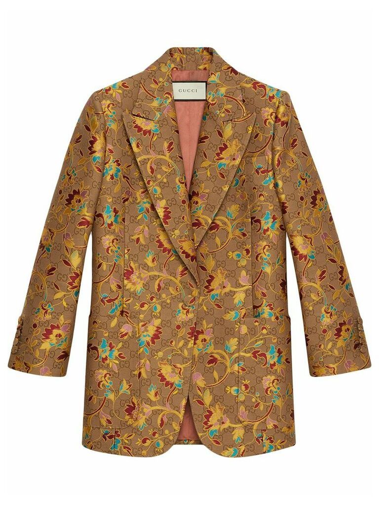Gucci GG floral blazer - Brown