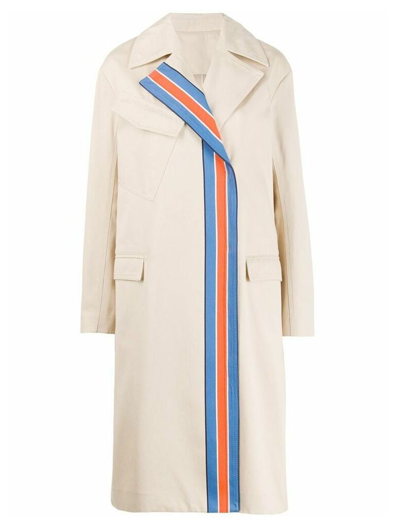 Victoria Victoria Beckham striped panel trench coat - Neutrals