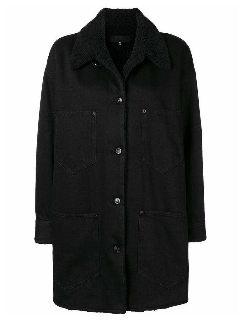 MM6 Maison Margiela shearling collar denim coat - Black