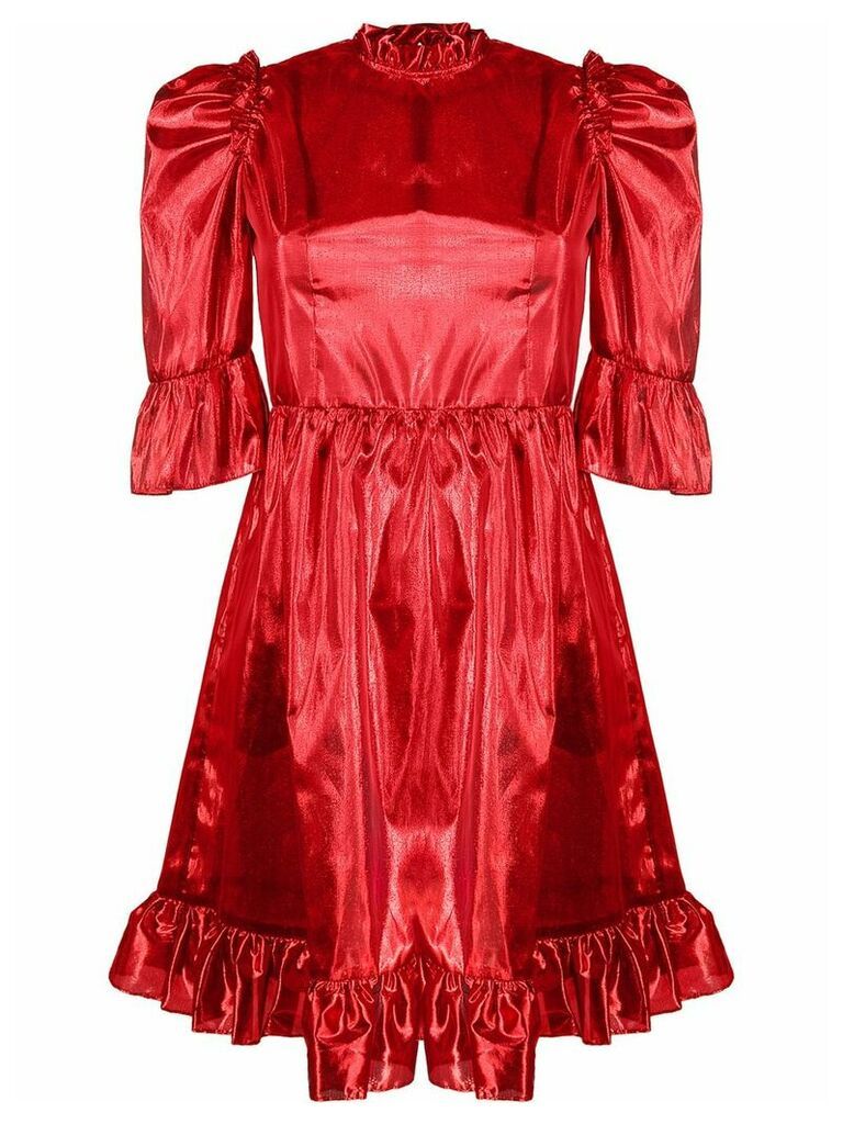 Batsheva metallic-effect midi dress - Red
