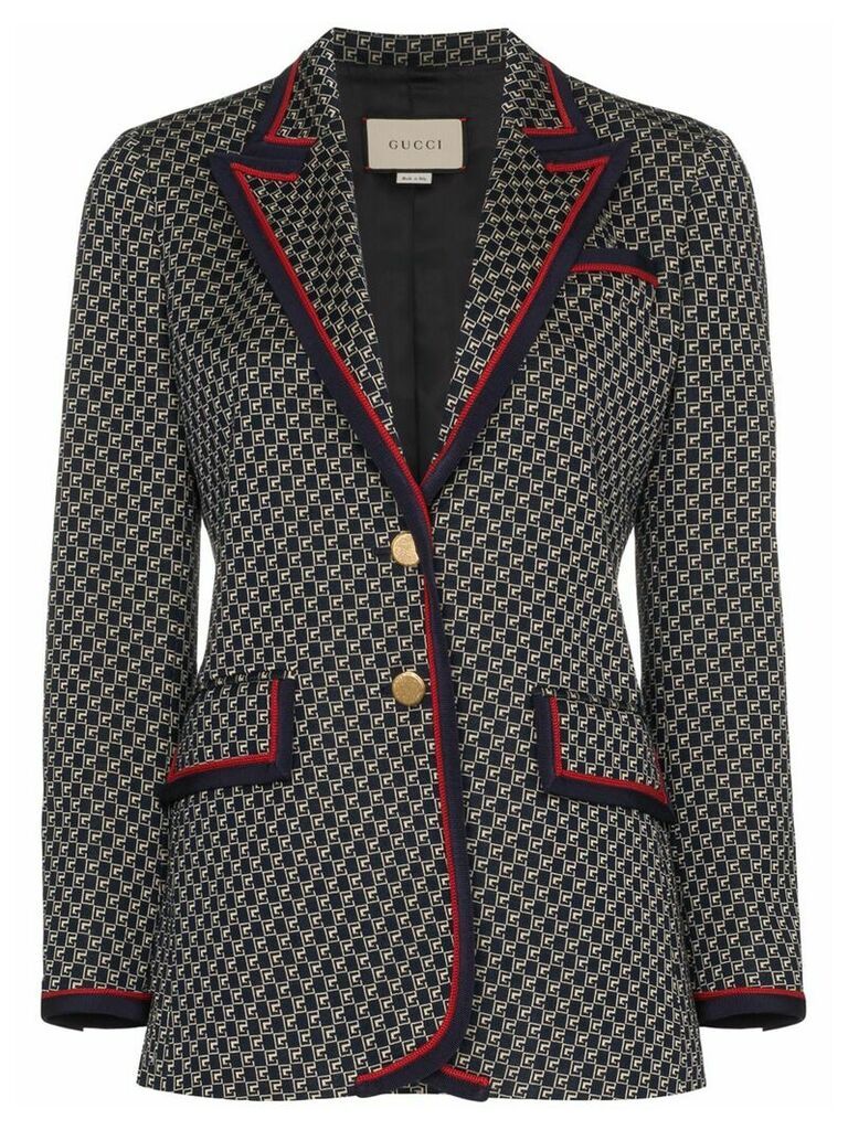 Gucci Geometric G pattern blazer - Blue