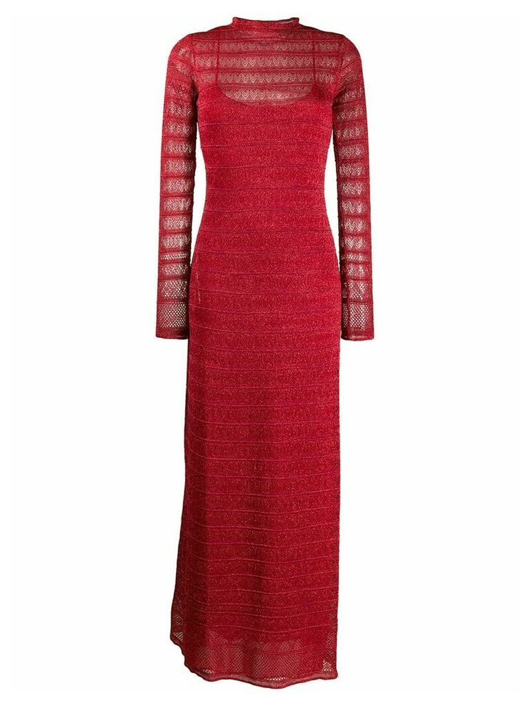 M Missoni knit overlay maxi dress - Red