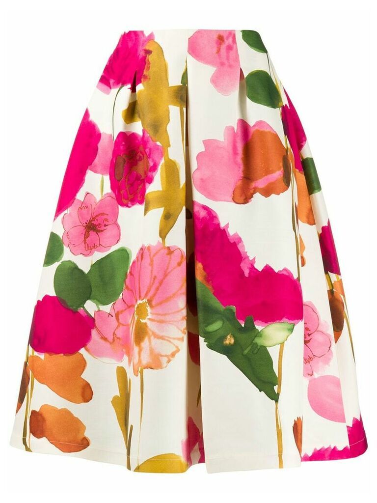 La Doublej x Mantero Macaron floral flared skirt - Neutrals