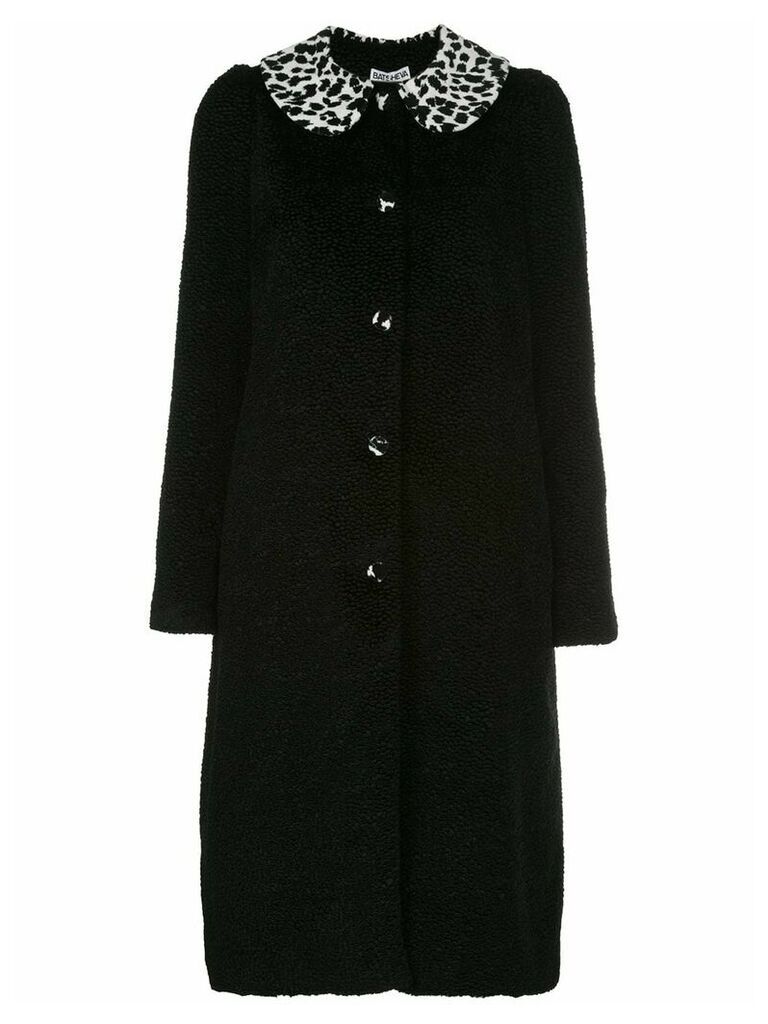Batsheva animal-print contrast coat - Black