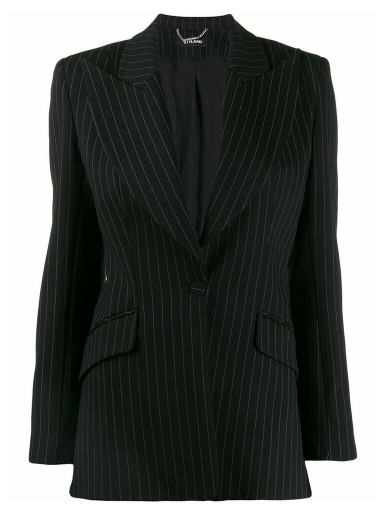 Styland fitted pinstripe blazer - Black