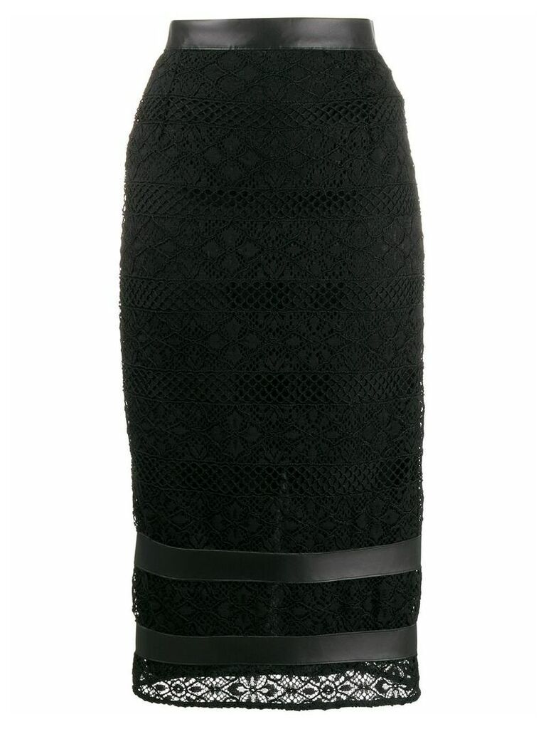 Pinko fitted crochet skirt - Black