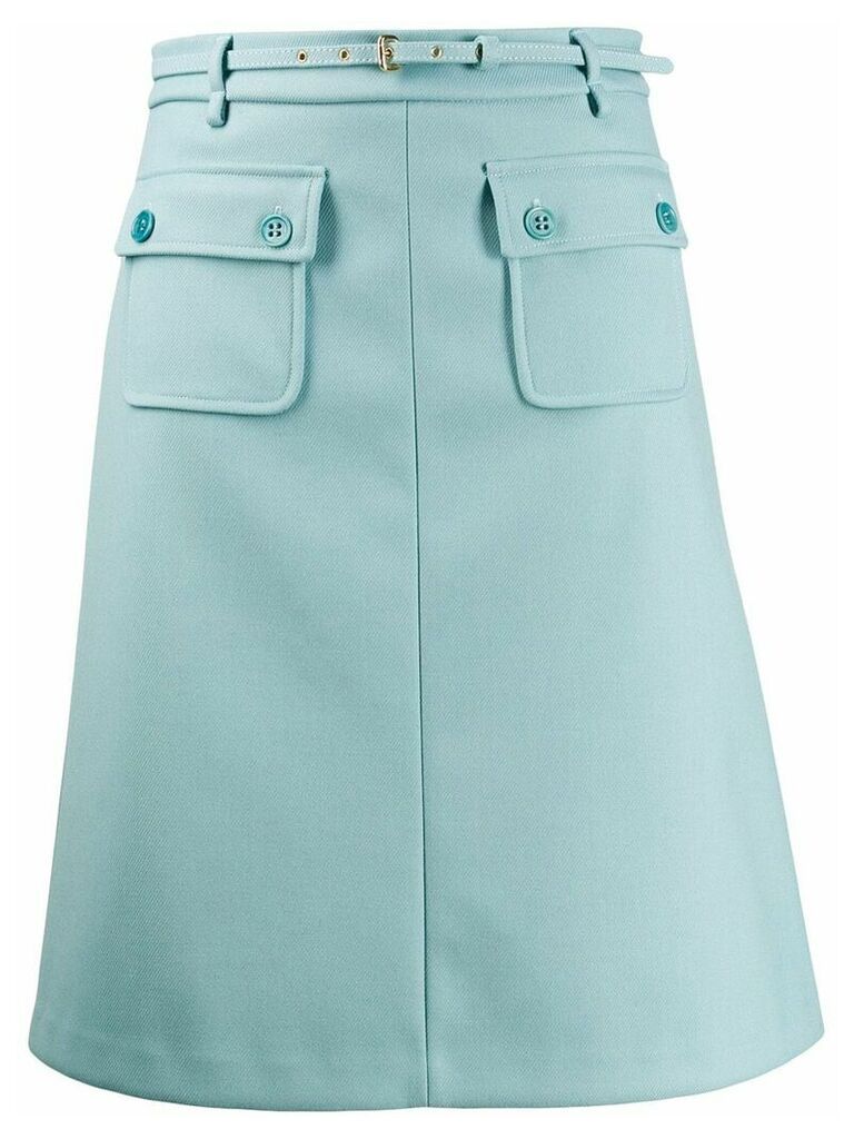 RedValentino pocket detail A-line skirt - Blue