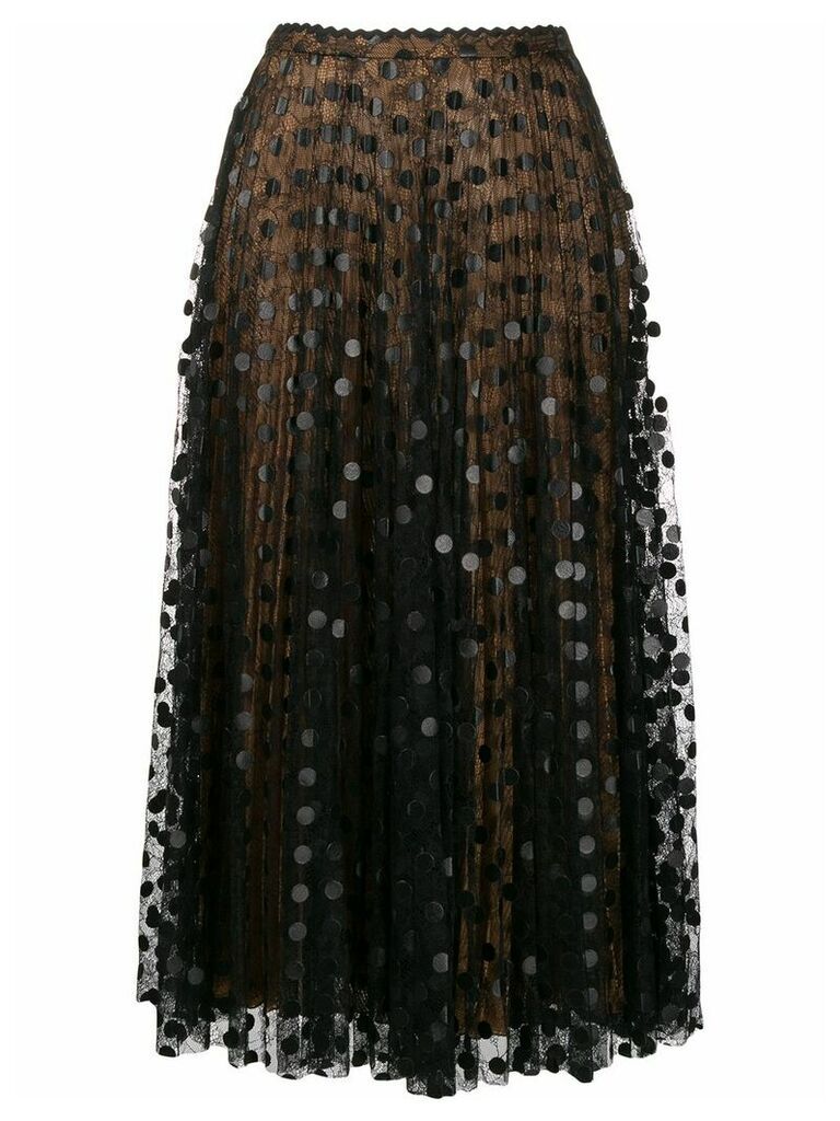 Marco De Vincenzo lace-panelled midi skirt - Black