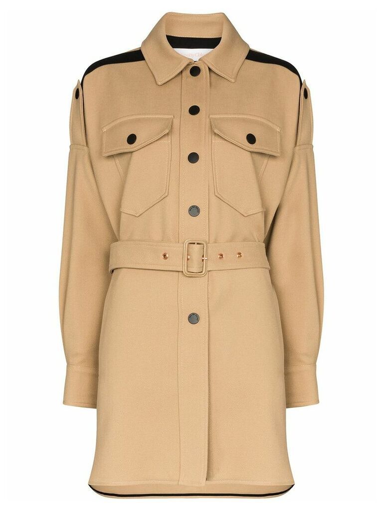 See by Chloé belted single breasted coat - Brown