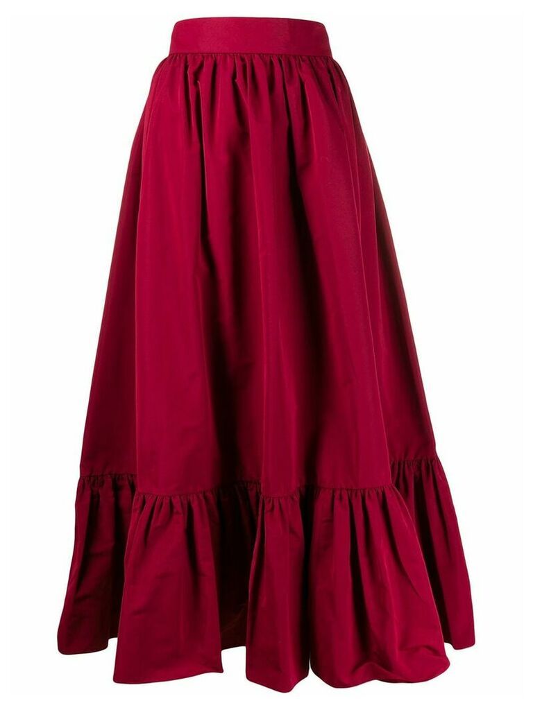 Valentino pleated hem A-line skirt - Red