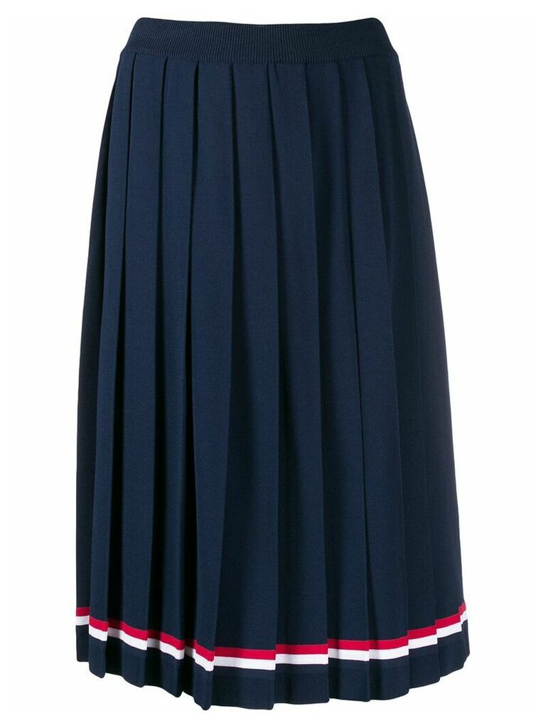 Thom Browne RWB-stripe pleated skirt - Blue