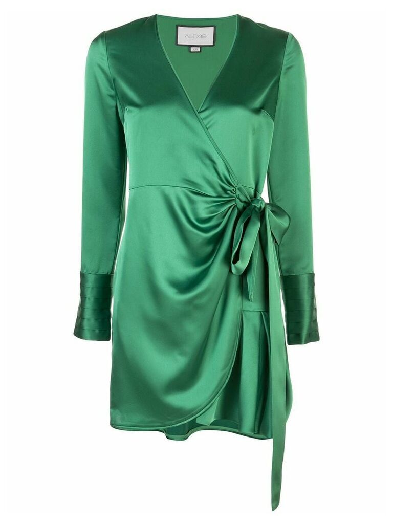 Alexis Rodya satin wrap dress - Green