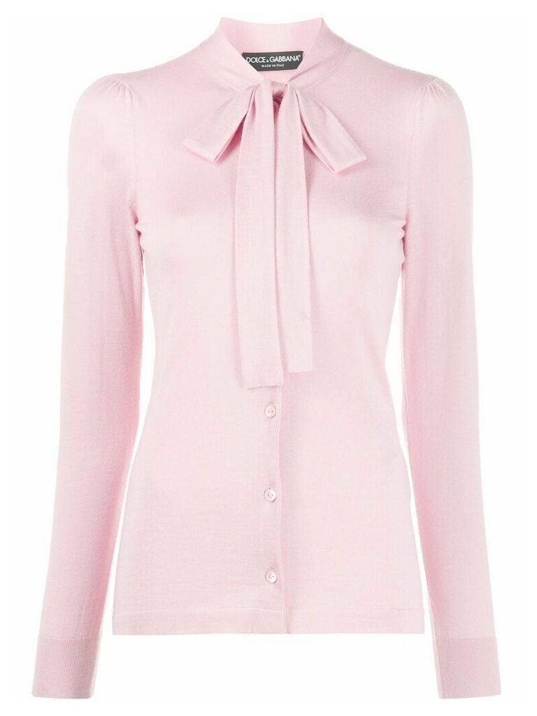 Dolce & Gabbana pussycat bow long-sleeved blouse - PINK