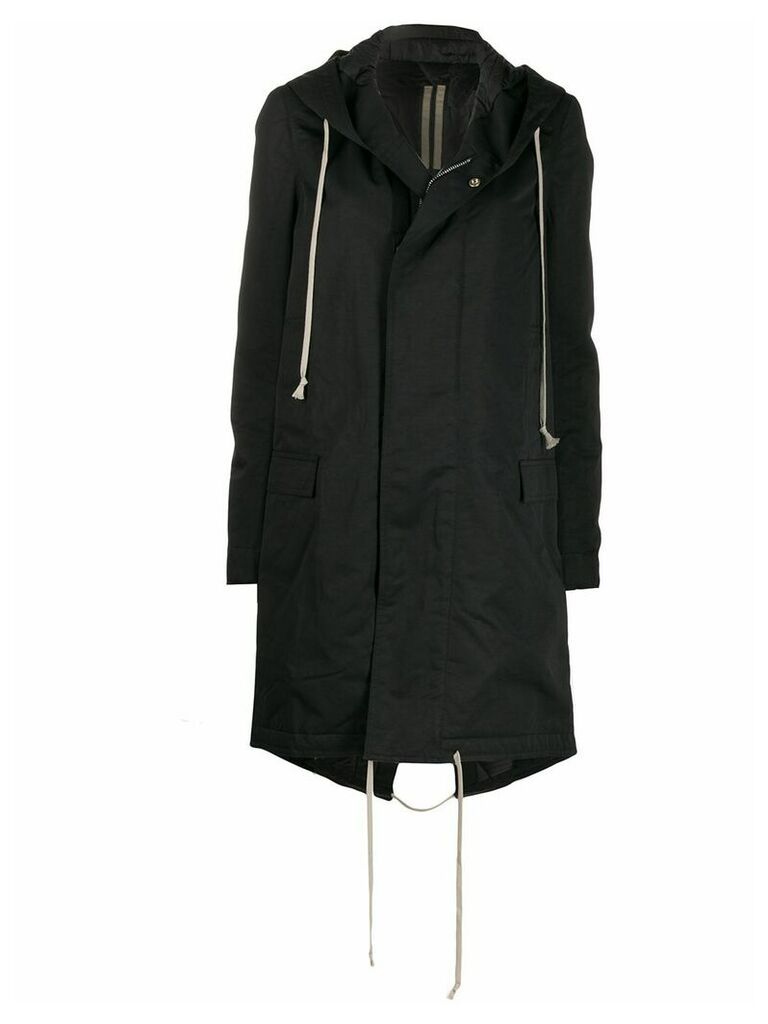 Rick Owens DRKSHDW hooded knee-length raincoat - Black